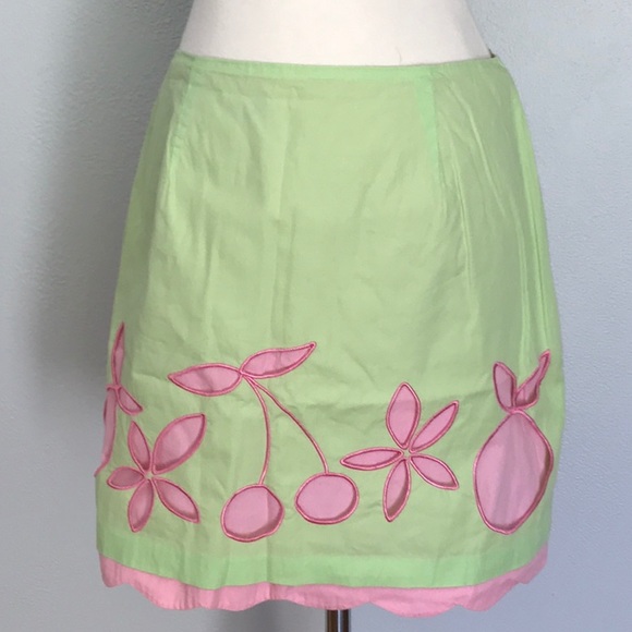 Lilly Pulitzer Dresses & Skirts - Lilly Pulitzer Classic Pink Green Cherry Skirt
